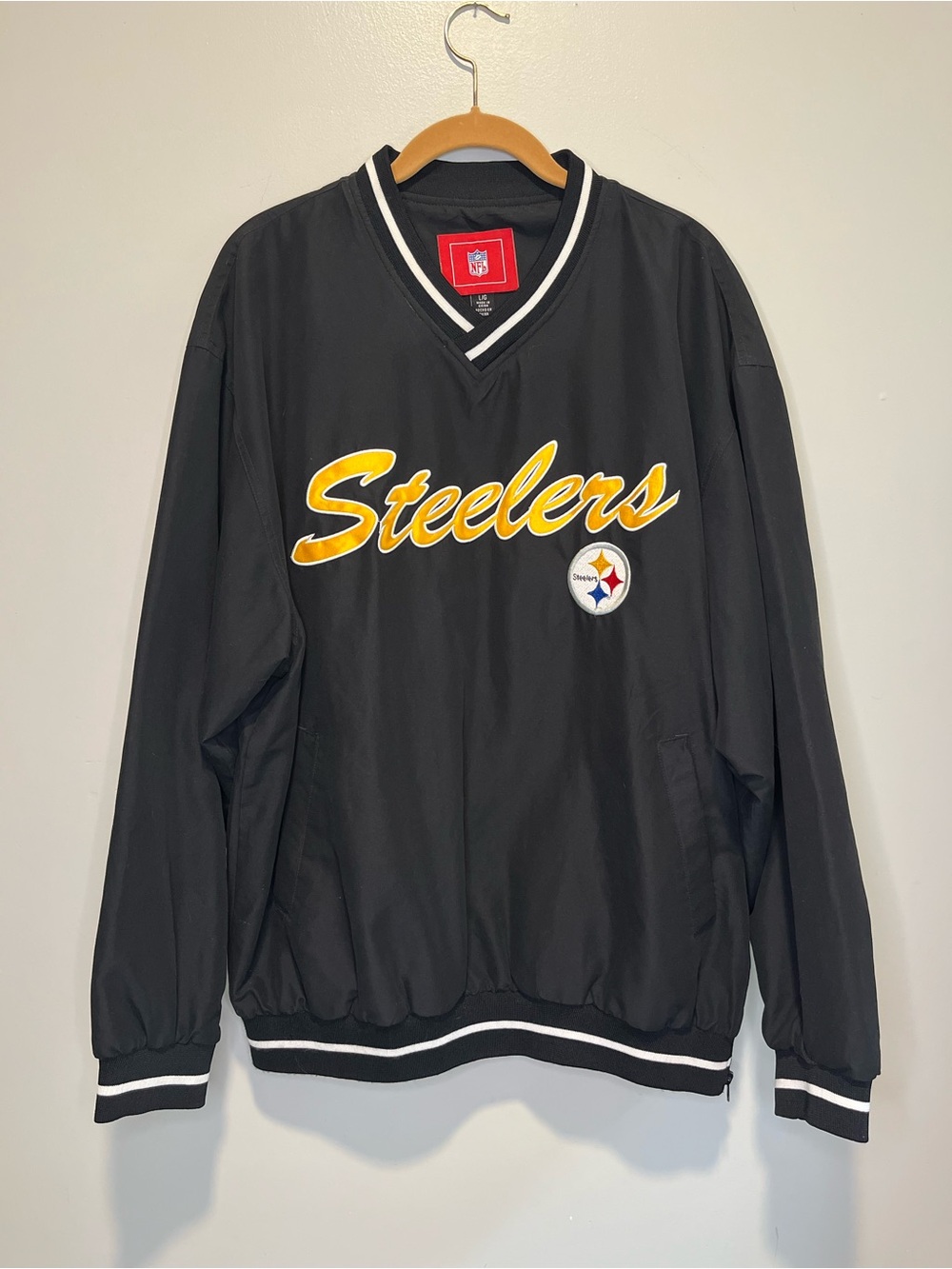 NFL Pittsburgh Steelers Black Pullover with White Trim